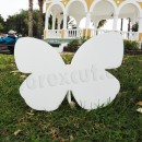 Mariposa de corcho blanco para decoración
